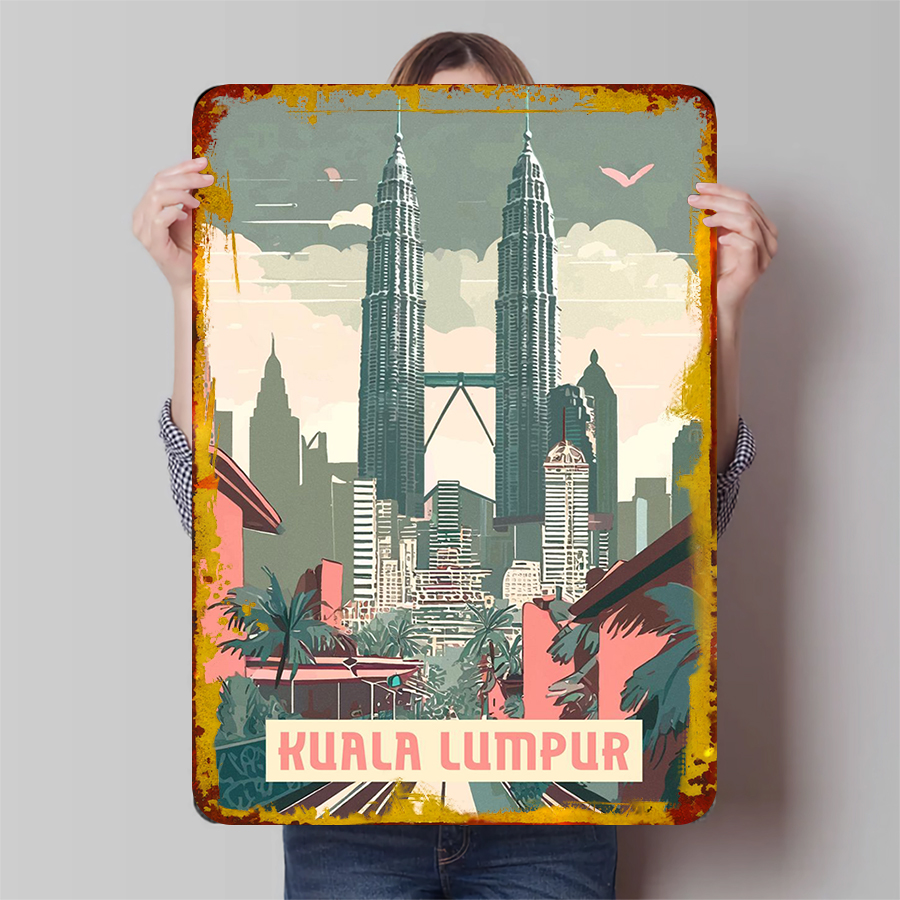 Kuala Lumpur Skyline Metal Wal - Home Decor Kuala Lumpur บทวิจารณ์และราคา