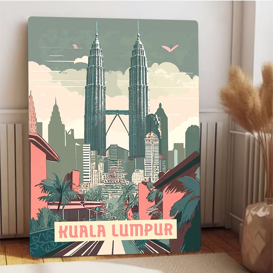 Kuala Lumpur Skyline Metal Wal - Home Decor Kuala Lumpur บทวิจารณ์และราคา