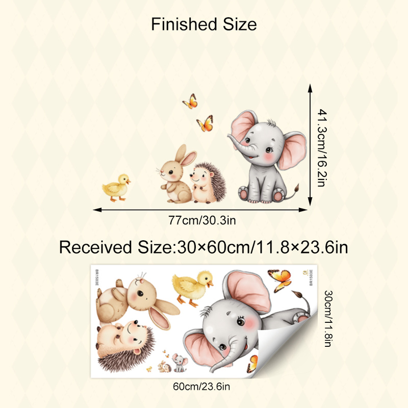 การ์ตูนสัตว์สติ๊กเกอร์ติดผนัง- - Home Decor Kit บทวิจารณ์และราคา