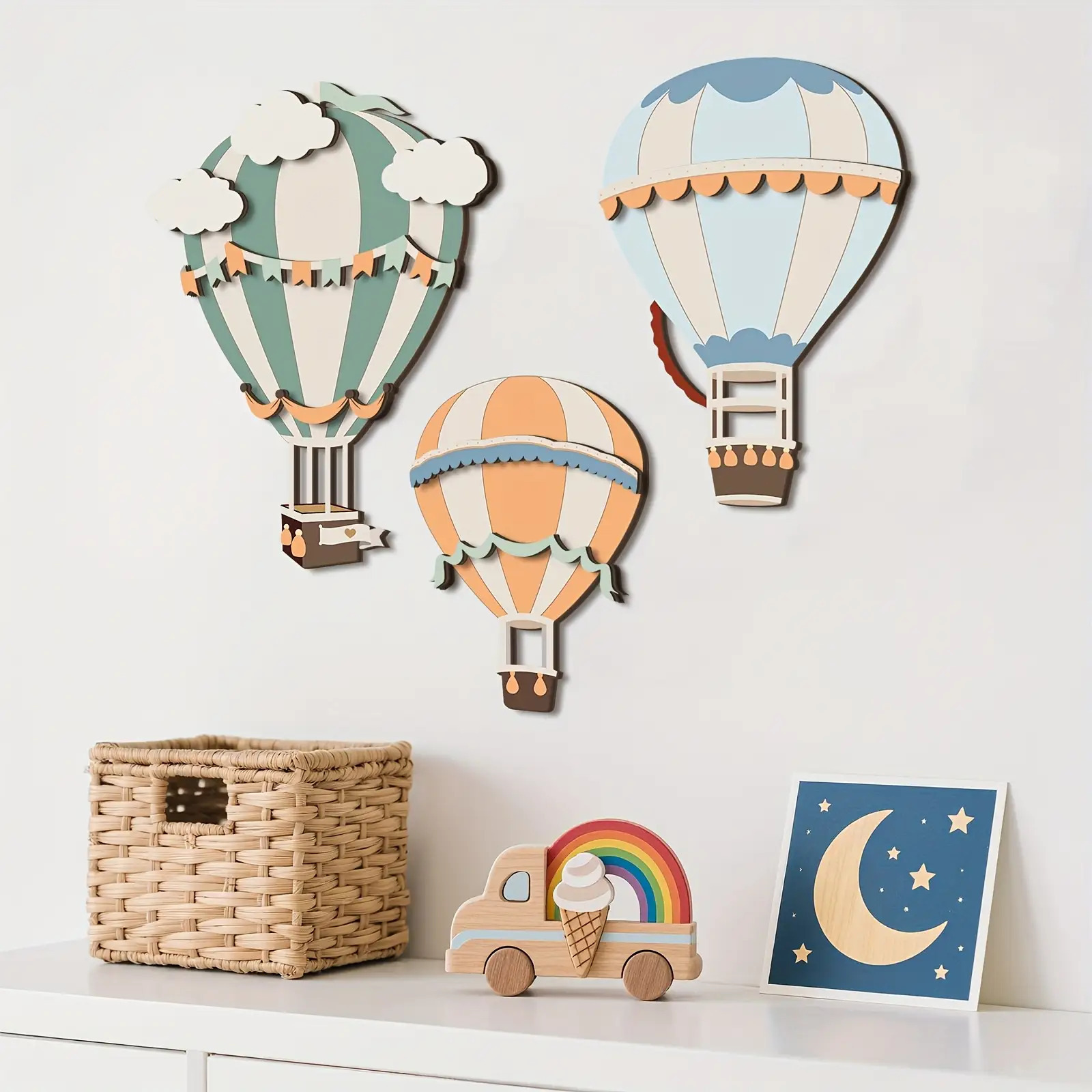 ชุดตกแต่งผนังไม้รูปบอลลูนลมร้อ - Home Decor Etsy บทวิจารณ์และราคา