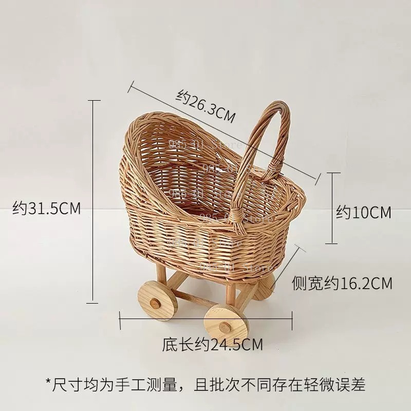 รถเข็นเด็กอ่อนแบบสานด้วยมือ ตะ - Rattan Plant Basket บทวิจารณ์และราคา