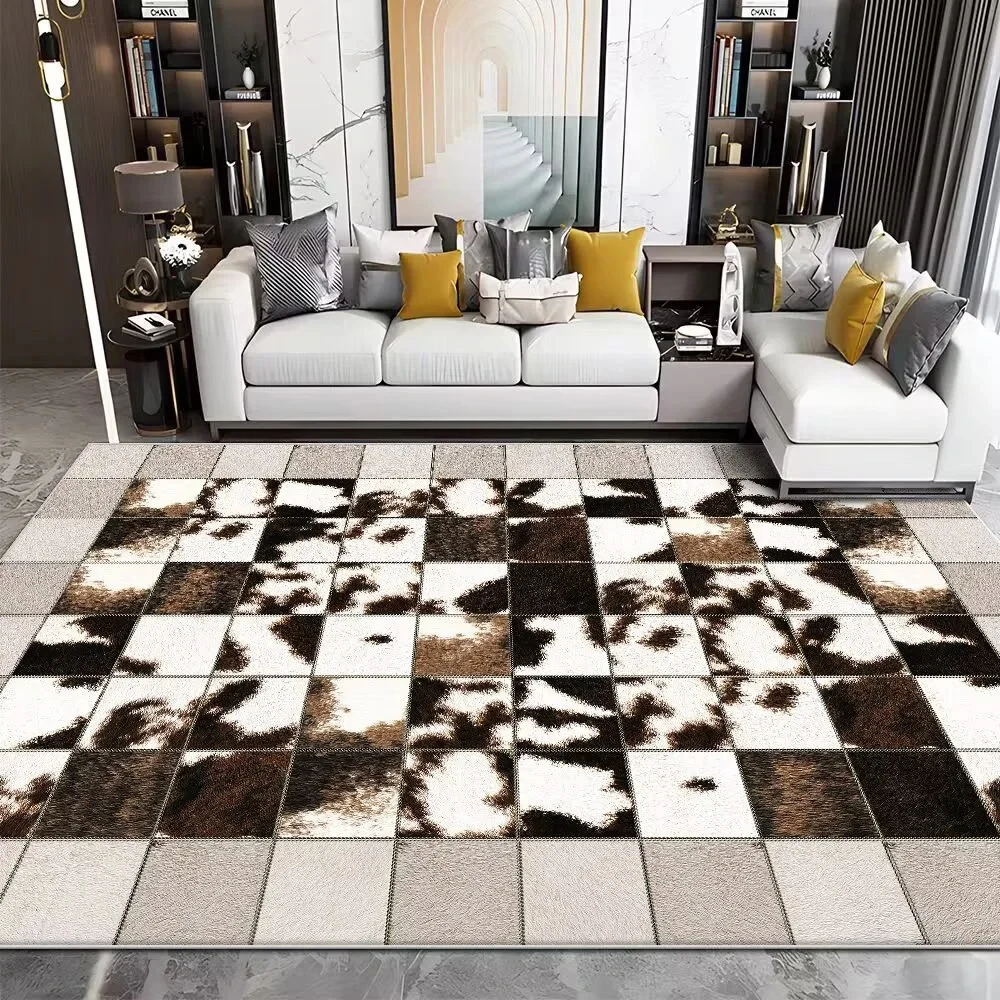 พรมในห้องนั่งเล่นหรูหราหนังวัว - Cowhide Rug Faux บทวิจารณ์และราคา