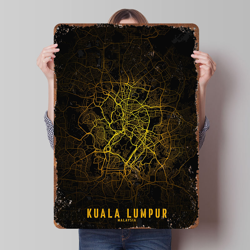 โปสเตอร์พิมพ์แผนที่เมืองกัวลาล - Home Decor Kuala Lumpur บทวิจารณ์และราคา