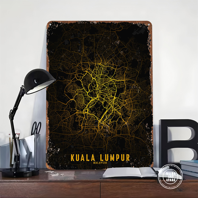 โปสเตอร์พิมพ์แผนที่เมืองกัวลาล - Home Decor Kuala Lumpur บทวิจารณ์และราคา