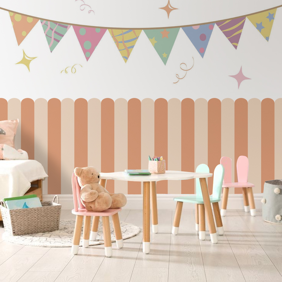 หลากสีแนวตั้งลาย Arc วอลล์เปเป - Home Decor Kit บทวิจารณ์และราคา